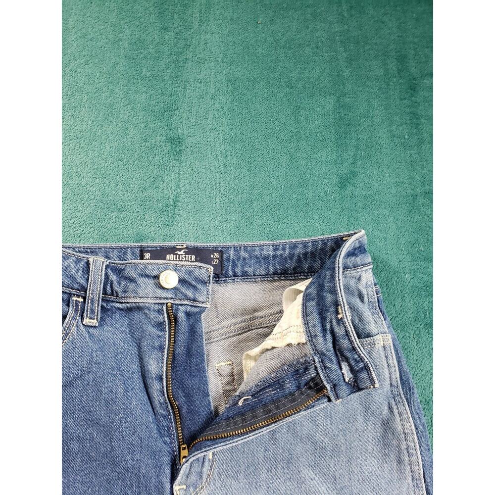 Hollister Jeans Sz 3 Womens Blue Denim Pants Ladies Patchwork High Rise Mom - Picture 5 of 13